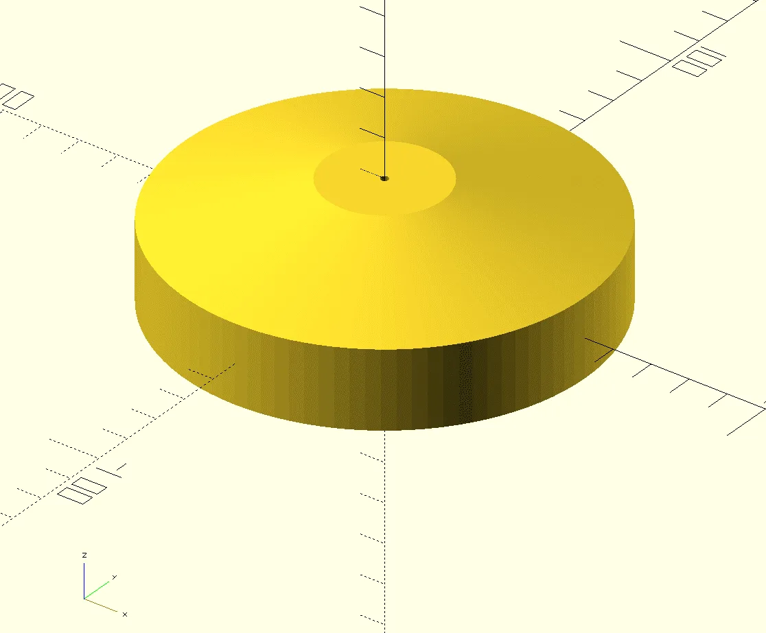 OpenSCAD render of the fence-post cap: a conical cap on a cylindrical base